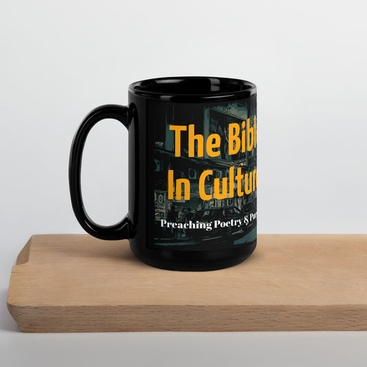 The Bible In Culture Black Glossy Mug