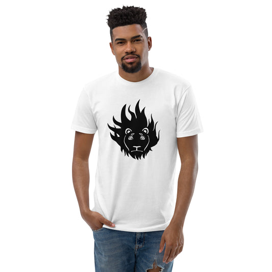 White With Black Lion Head Short Sleeve T-shirt